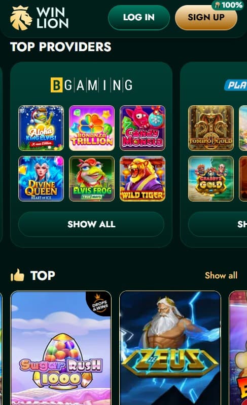 WinLion casino games